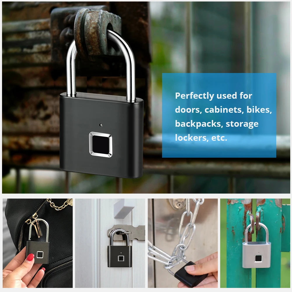 KERUI Smart Fingerprint Padlock 🔒 Waterproof Keyless Lock with Type-C Rechargeable Battery