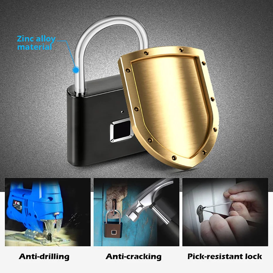 KERUI Smart Fingerprint Padlock 🔒 Waterproof Keyless Lock with Type-C Rechargeable Battery