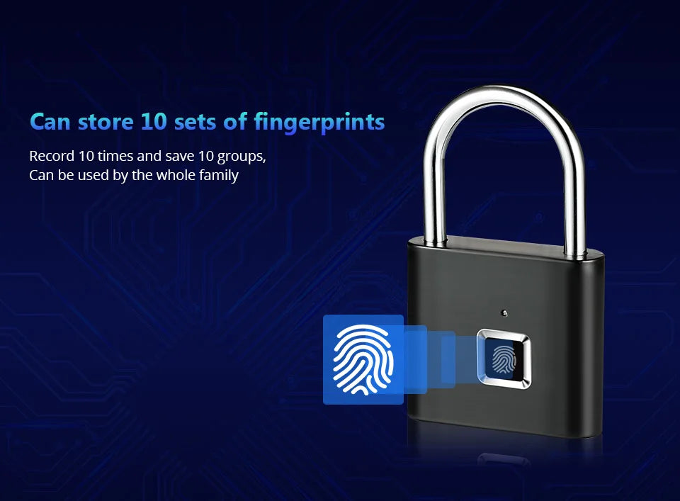 KERUI Smart Fingerprint Padlock 🔒 Waterproof Keyless Lock with Type-C Rechargeable Battery
