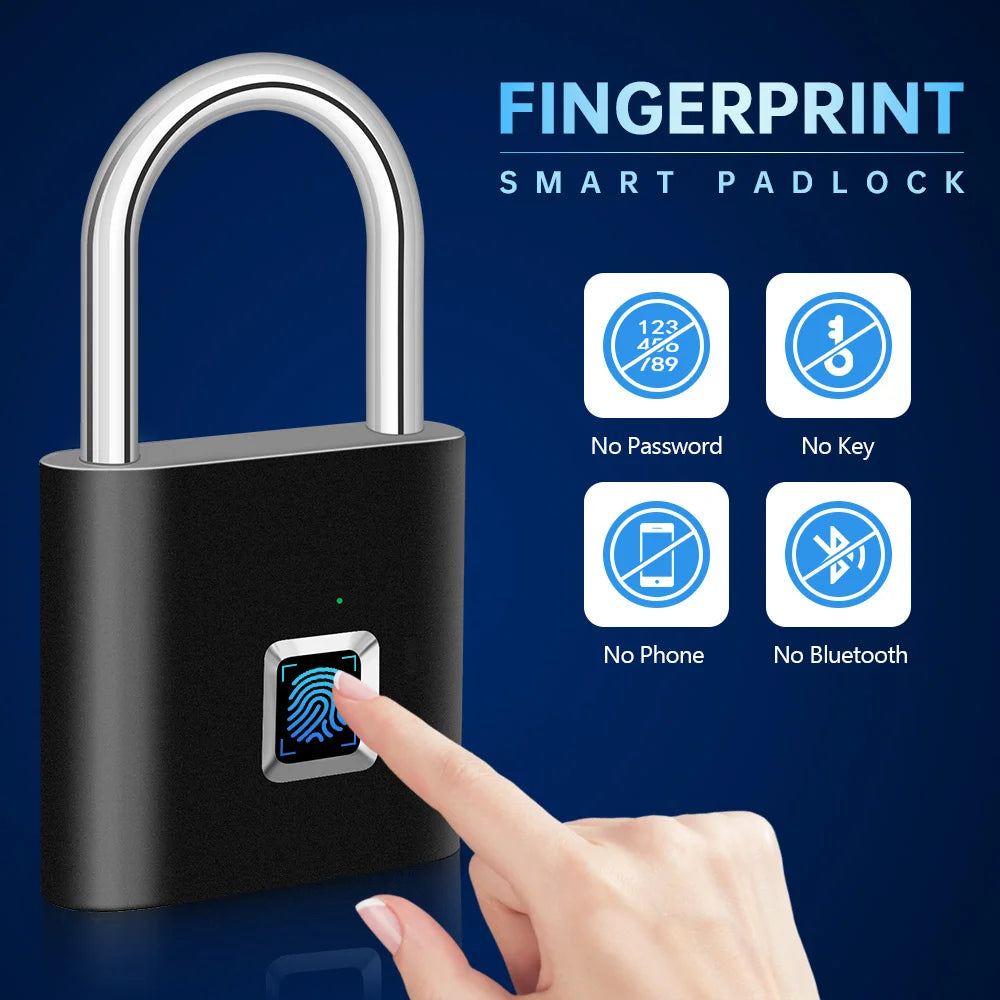 KERUI Smart Fingerprint Padlock 🔒 Waterproof Keyless Lock with Type-C Rechargeable Battery
