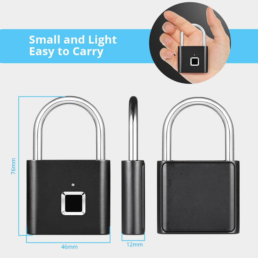 KERUI Smart Fingerprint Padlock 🔒 Waterproof Keyless Lock with Type-C Rechargeable Battery