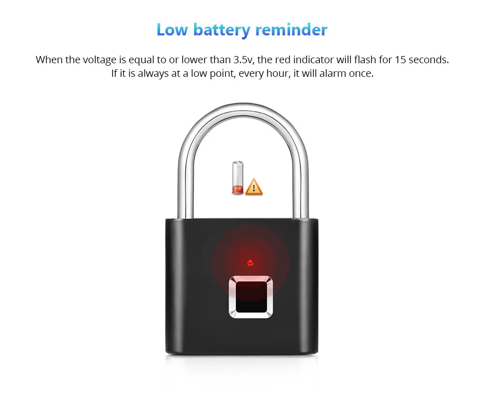 KERUI Smart Fingerprint Padlock 🔒 Waterproof Keyless Lock with Type-C Rechargeable Battery
