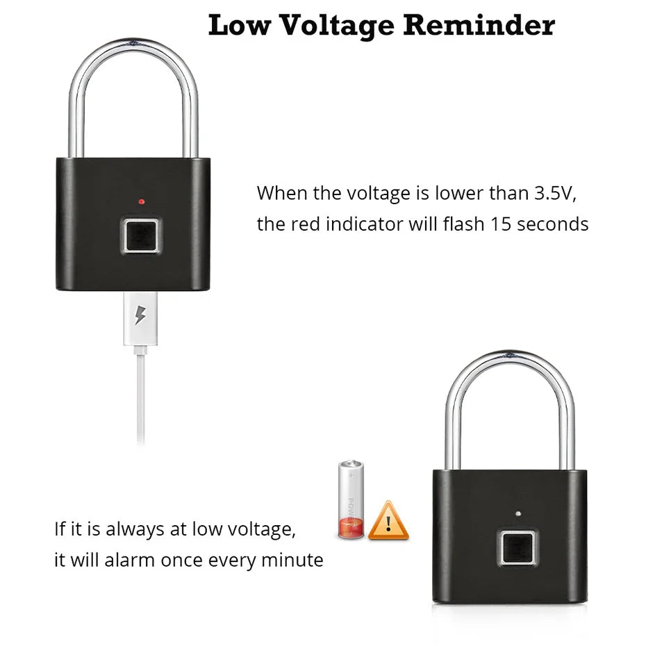 KERUI Smart Fingerprint Padlock 🔒 Waterproof Keyless Lock with Type-C Rechargeable Battery