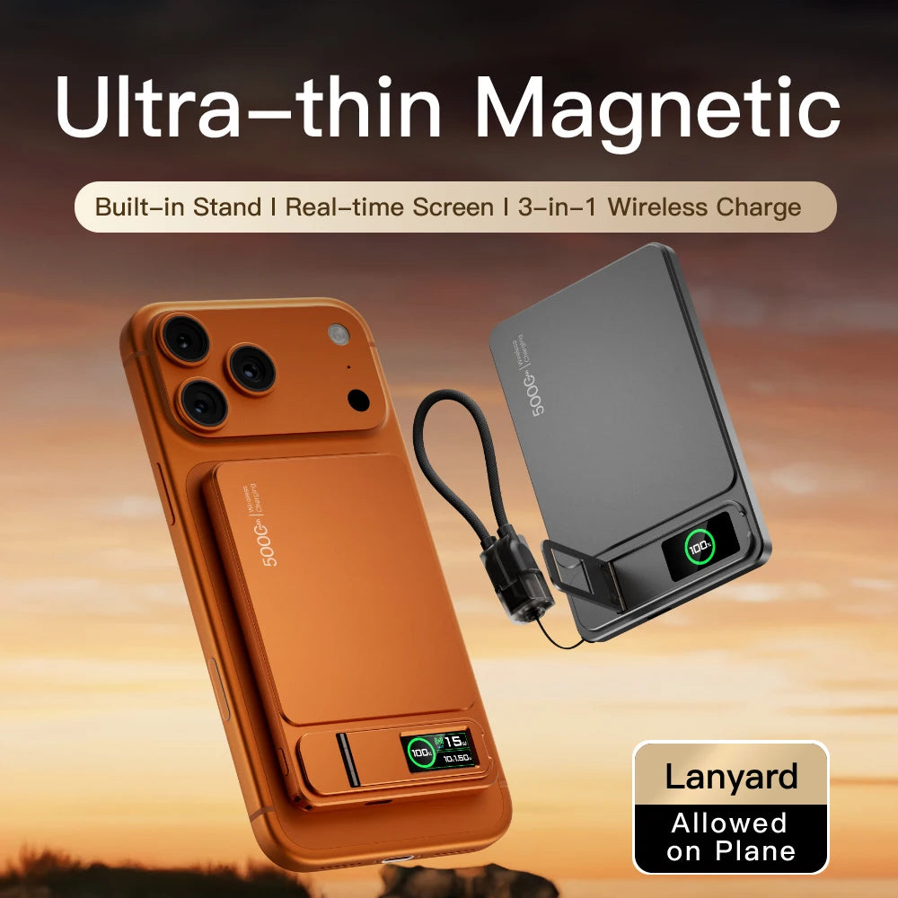 باور بانك MagSafe 🔋 شحن سريع 20W وسعة 10000mAh يدعم iPhone 12-17 و Apple Watch