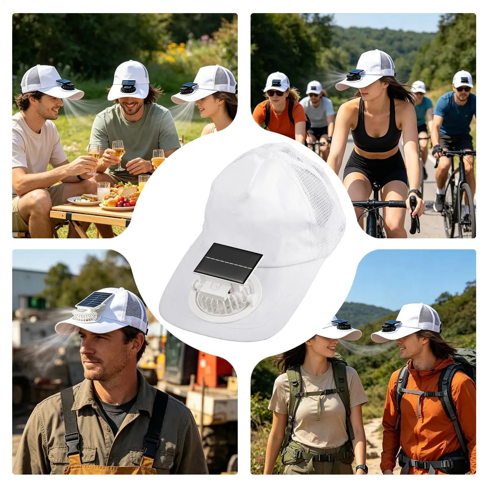 🧢☀️ Beat The Heat Anywhere!Solar Cooling Fan Hat with UV Protection ❄️