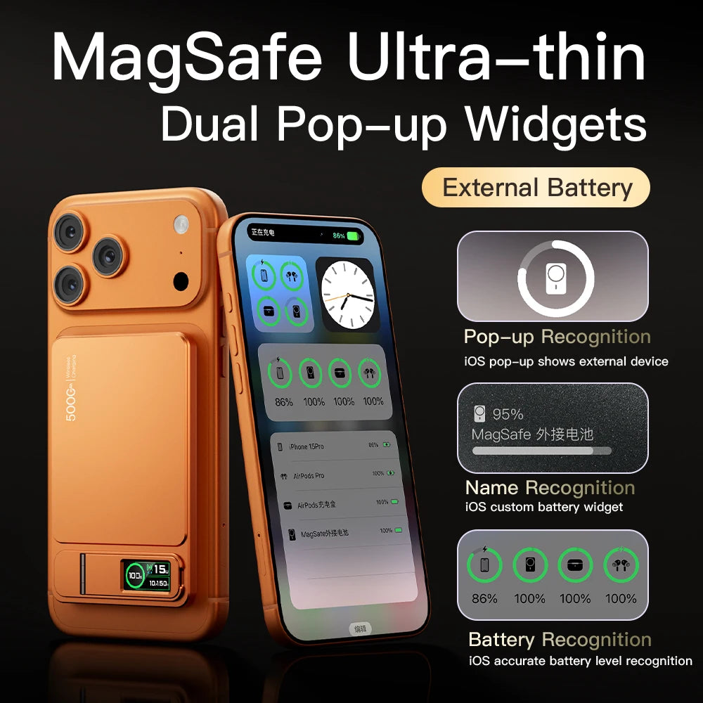 باور بانك MagSafe 🔋 شحن سريع 20W وسعة 10000mAh يدعم iPhone 12-17 و Apple Watch
