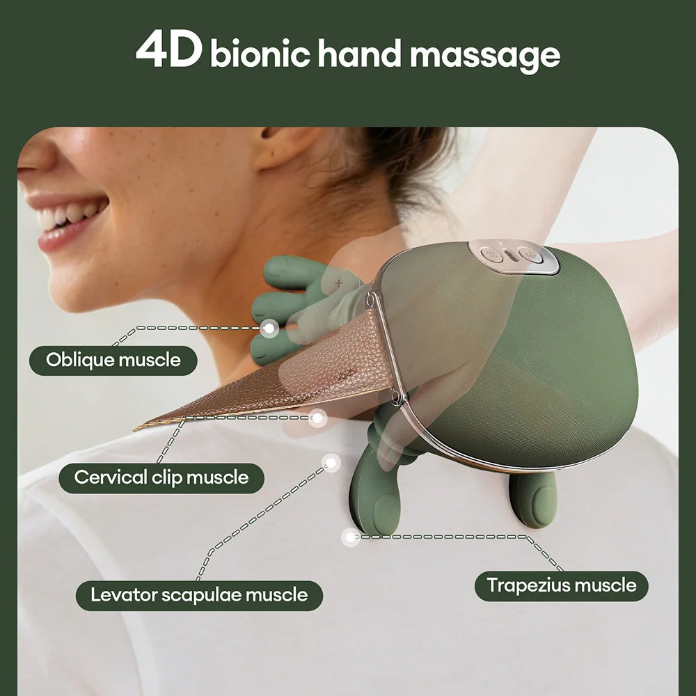 جهاز مساج الرقبة 4D — تدليك ذكي يحاكي حركة الأصابع لتخفيف الألم واسترخاء فوري 🔥💆‍♂️