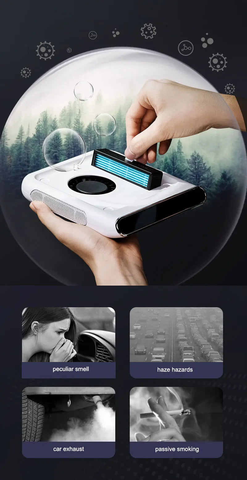 Breathe Fresh Anywhere 🌿 Portable Wireless HEPA Air Purifier for Car & Home