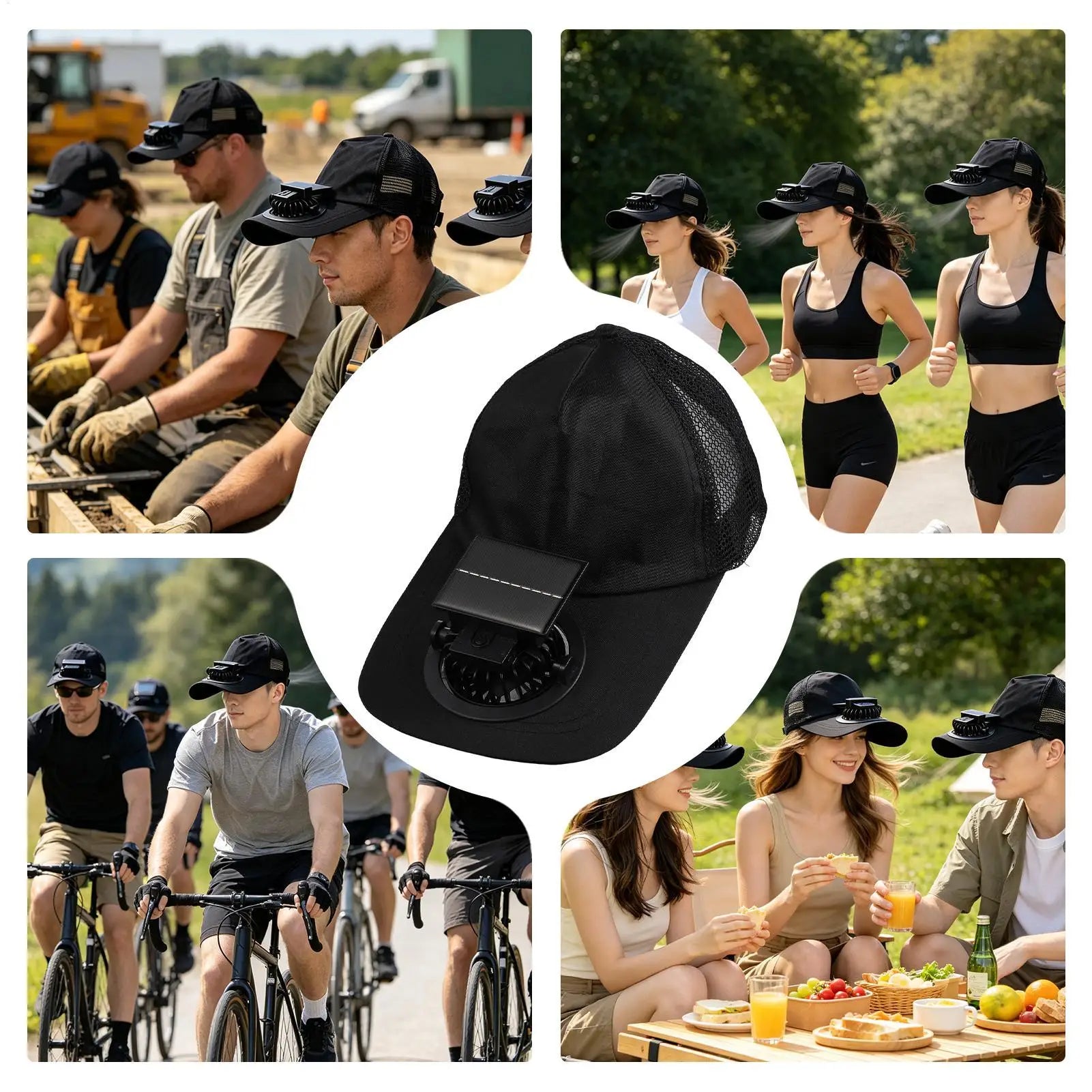 🧢☀️ Beat The Heat Anywhere!Solar Cooling Fan Hat with UV Protection ❄️